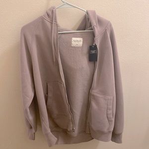 NWT lavender Abercrombie & Fitch zip-up hoodie